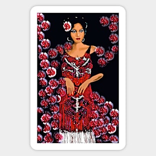 Red Carnations and the Jazz Singer c 1930's Sticker